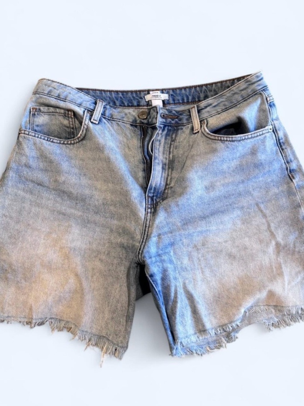 Forever 21 Light Blue Frayed Hem Denim Shorts